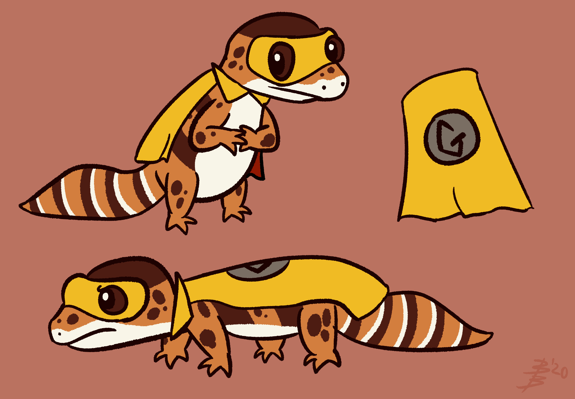 Redesign of a superhero I made as a kid, Captain Gecko.